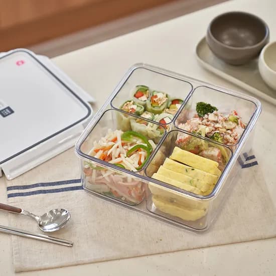 스카이락 점보 2호 인케이스4칸 3800ml 반찬통 도시락통