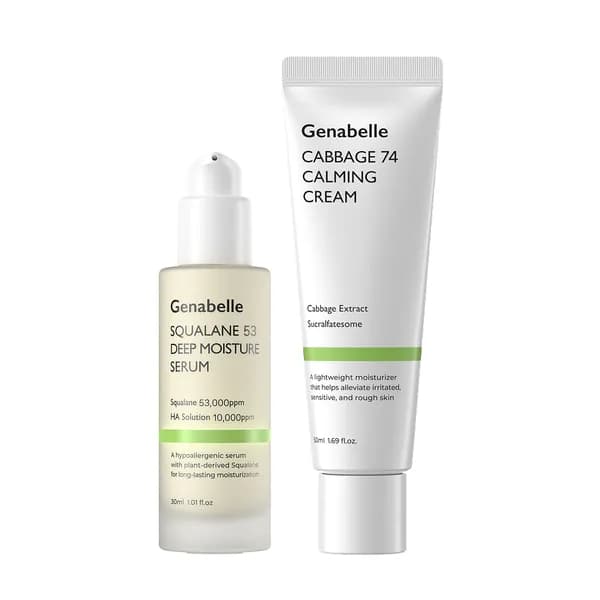 제나벨 진정 그린 2종세트 (스쿠알란 세럼 30ml + 캐비지 수분크림 50ml) 35,800원