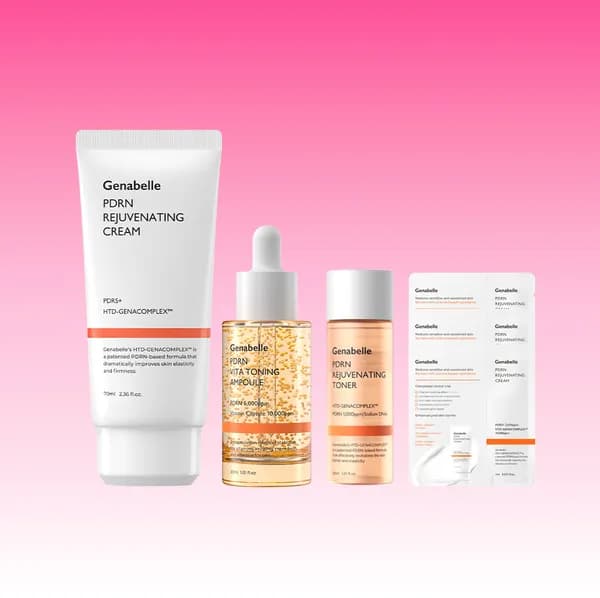 제나벨 PDRN 회복 2종세트 비타 캡슐 앰플 30ml+크림 70ml+토너 30ml+크림 3ml
