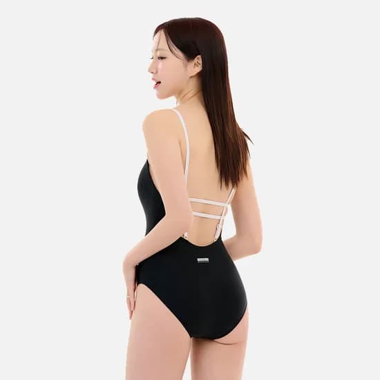 위크나인 모노키니 호캉스 예쁜 여름 심플 수영복 트윈 라인