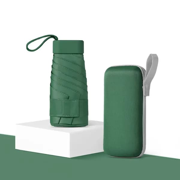 초경량 암막 우양산 미니 양산 자외선차단 휴대용 접이식 우산 그린(케이스 O)