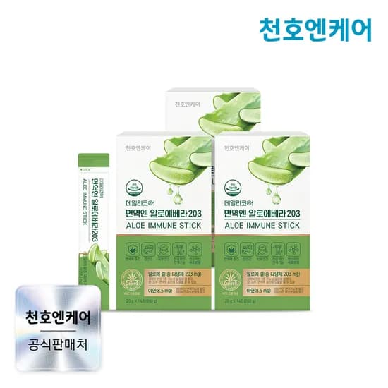 천호엔케어 이뮨 면역다당체 203% 알로에젤리 면역엔 알로에베라 203 14포, 3개
