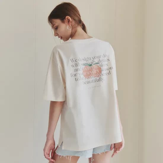 백 피치 반팔 티셔츠 BACK PEACH SHORT SLEEVE T-SHIRT