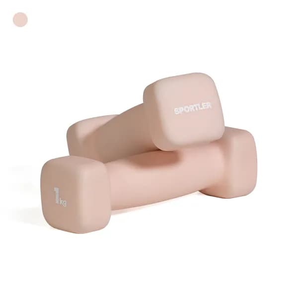 스포틀러 네오프렌 미용 아령 상체 근력 운동 사각 홈트 덤벨 무게별 세트 1kg, 2개