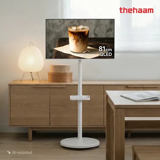 더함 삼탠바이미 스마트 QLED 라이트 81cm(32인치), 이동식 스탠드