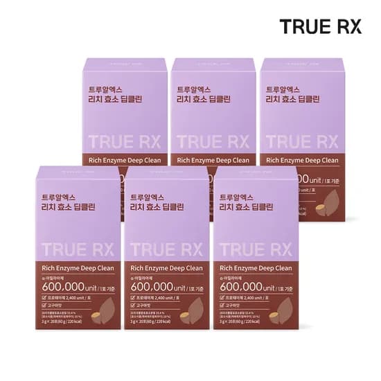 트루알엑스 리치 효소 딥클린 저분자 곡물 발효 소화 효소 클리오 20포, 6개
