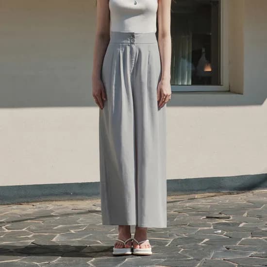 린넨 와이드 팬츠 LINEN WIDE PANTS / GRAY