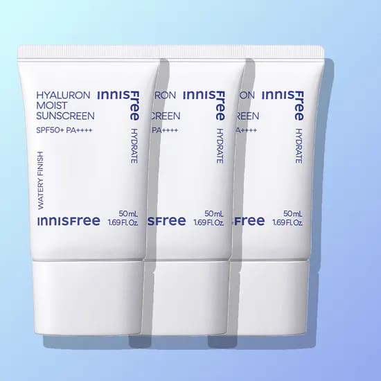 이니스프리 히알루론 수분 백탁없는 선크림 SPF50+ PA++++ 50ml, 3개