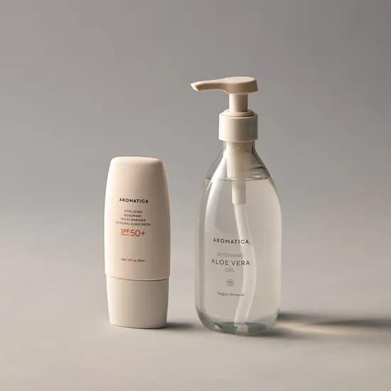 아로마티카 로즈마리 수분장벽 선크림 50ml SPF 50+ PA++++ 외 알로에 베라 젤 500ml 선케어 2종 세트