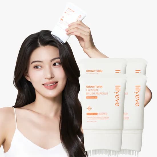 릴리이브 그로우턴AD 엑소좀 브러쉬 앰플 두피관리 탈모완화 스칼프 기능성 100ml, 4개