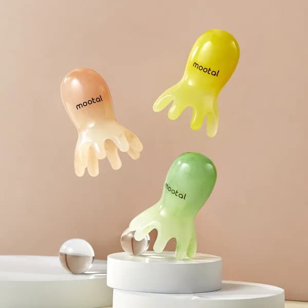 무탈 문어 두피 괄사 마사지기 승모근 머리 빗 지압 마사지