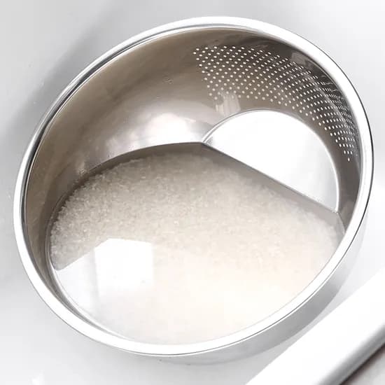 연마제 초음파 제거 하나로 스텐 304 쌀 세척볼 L 26cm / 멀티 믹싱볼 다용도 채반