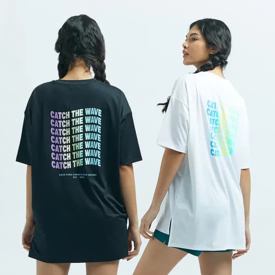 아이스터치 오버핏 여성 숏 슬리브 빅사이즈 반팔 래쉬가드 비치웨어 3컬러
