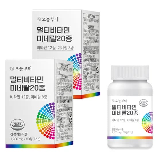 오늘부터 멀티비타민 미네랄20종 종합 비타민 올인원 영양제 60정, 2개