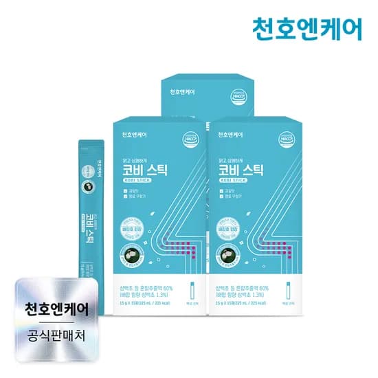 천호엔케어 국내산 삼백초 추출물 곰보배추 맥문동 도꼬마리 코비스틱 15포 3개