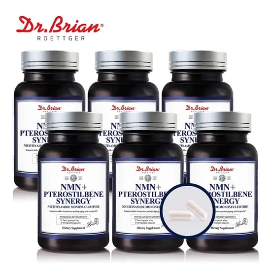 닥터브라이언 NMN 프테로스틸벤 고순도99.9 엔엠 500mg 시너지 60캡슐, 6개