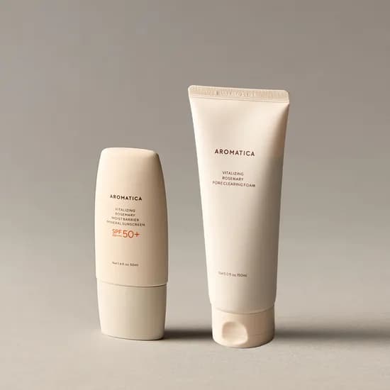 아로마티카 바이탈라이징 로즈마리 클리어링 폼 150ml 외 선크림 50ml SPF 50+ PA++++ 2종 세트