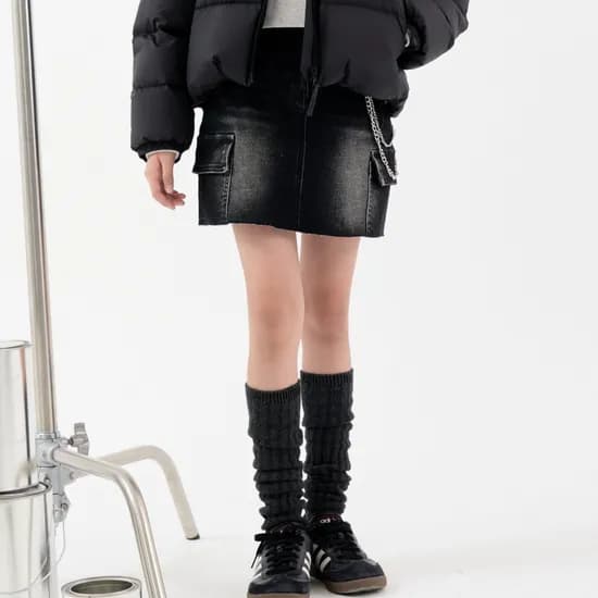 카고 흑청 스커트
