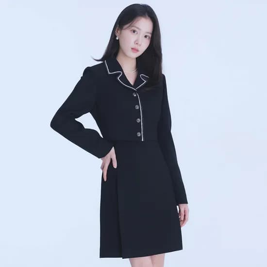 로엠 카라 트위드 2in1 원피스 RMOWE49S11