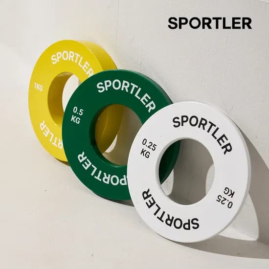 스포틀러 경량 원판 헬스 덤벨 바벨 추감기 저중량 단계별 50mm 세트 0.25kg, 2개