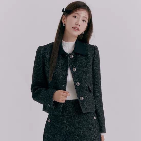 로엠 배색 카라 울자켓 RMJKE4TR55 95,400원