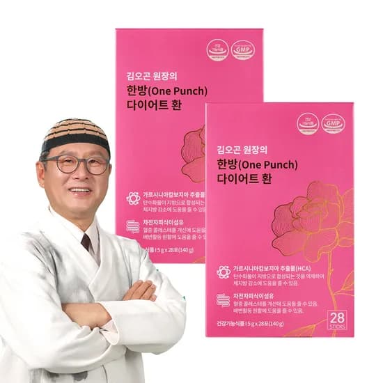 김오곤 한방(OnePunch) 다이어트 환 가르시니아 식이섬유 차전자피 28포, 2개