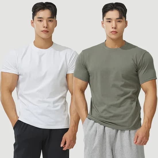 블랙몬스터핏 무지 모달 반팔 헬스복 트레이닝 운동복 짐웨어 2개