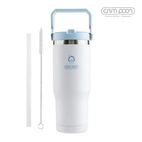 크림푼 푸푸리 대용량 손잡이 텀블러 950ml 화이트