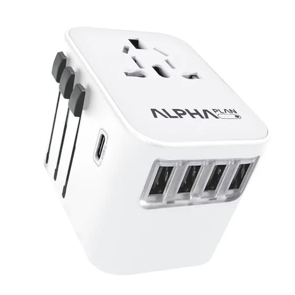 알파플랜 28W 초고속 해외 여행용 멀티어댑터 USB C타입 플러그 30cm 화이트 1개