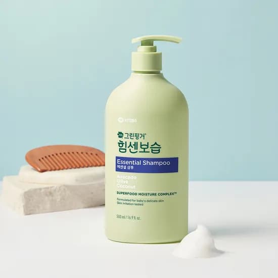 그린핑거 힘센보습 에센셜 샴푸 오렌지그린티향 500ml X 1EA  / 아기 베이비 키즈  베이비키즈샴푸, 대용량, 신생아