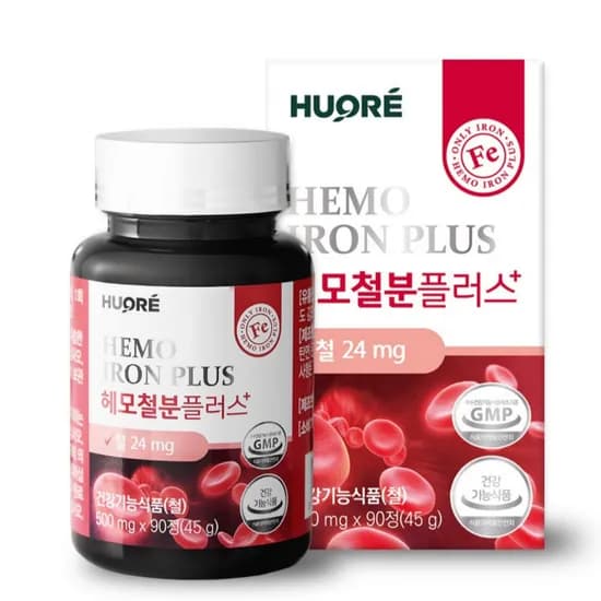 휴오레 철분제 여성 남성 임산부 철분 영양제 헤모철분플러스 90정, 3개월분