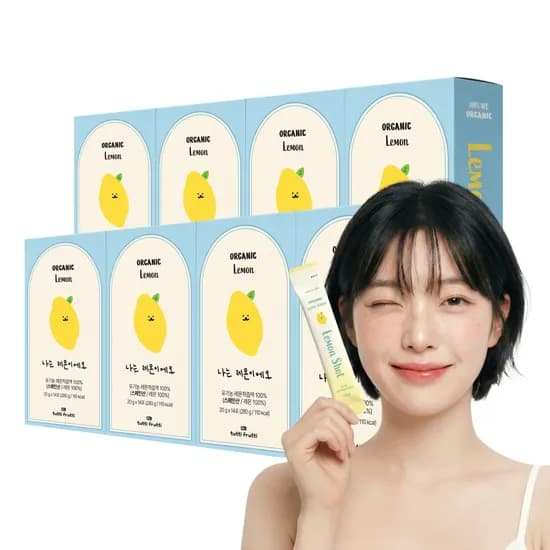 뚜띠프루티 유기농 레몬즙 스틱 NFC 착즙 100% 레몬수 원액 14포 8개