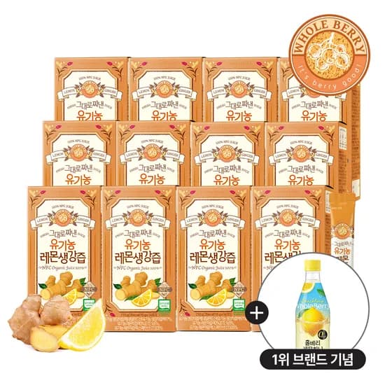 홀베리 그대로 짜낸 유기농 레몬생강즙 15g 14포, 12개