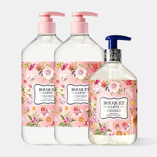 부케가르니 글로우 퍼퓸드 바디로션 1L 2개 바디워시 520ml 1개