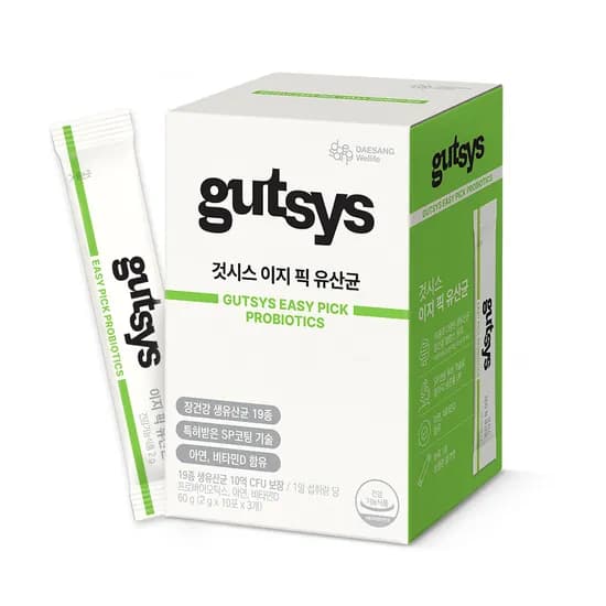 gutsys 것시스 이지 픽 유산균 프로바이오틱스 아연 비타민D 30포 1개