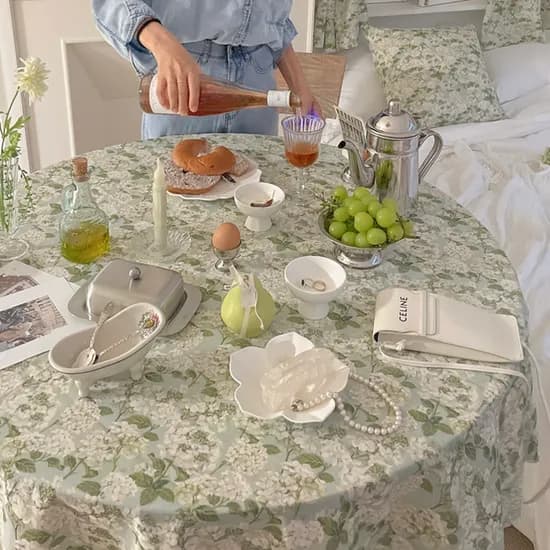 메종드 플라워 방수 식탁보 테이블보 사각 원형 홈카페 테이블커버 파티 카페 95X110