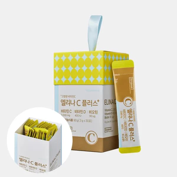 동국제약 엘리나C 플러스 비타민C 맛있는 고함량 비타민씨 D 비오틴 30포