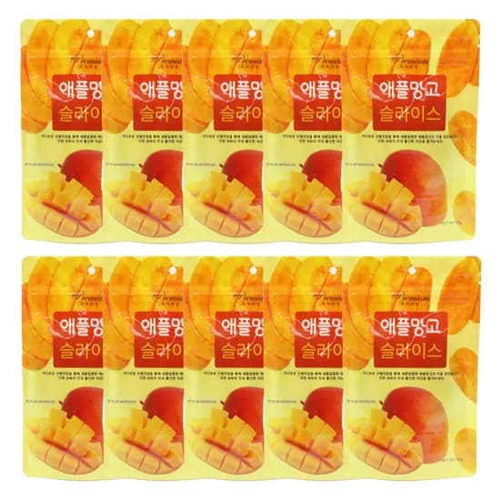 건망고 함량 95% 말랭이 베트남 말린 애플망고 슬라이스 80g, 10개