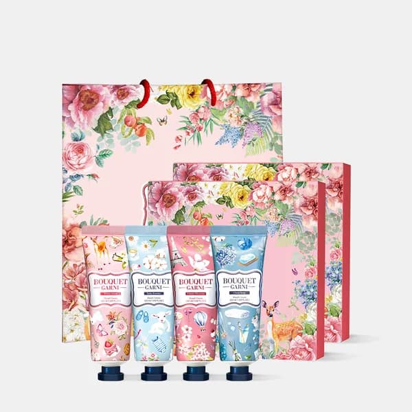 부케가르니 글로우 퍼퓸드 핸드크림 50ml 4종 선물세트 (화·베·클·체)
