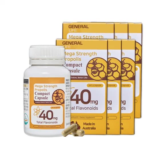 호주산 메가스트렝스 프로폴리스 캡슐 플라보노이드 40mg 항산화 60캡슐 6개