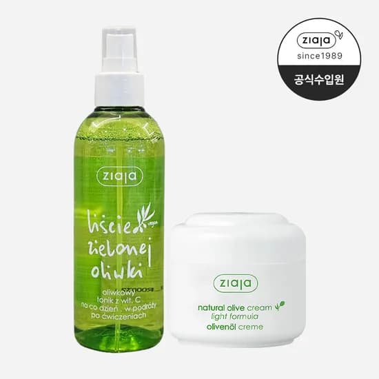 지아자 올리브 내추럴 토닝워터 200ml + 올리브 내추럴 크림100ml