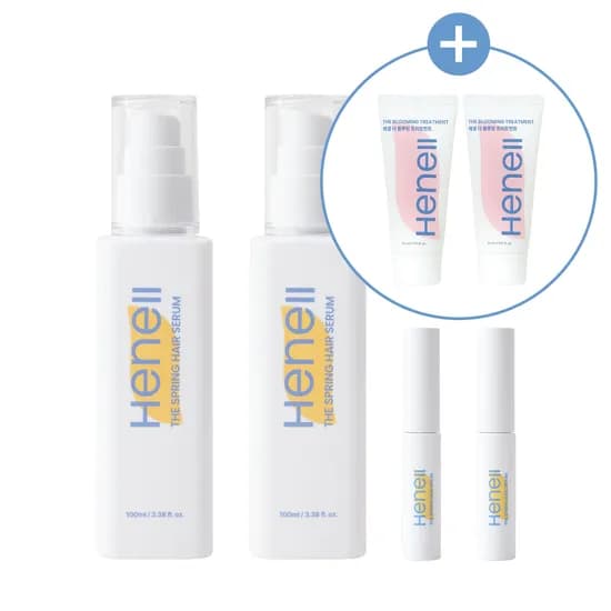 헤넬 더 스프링 무실리콘 수분 헤어세럼 손상모 정전기케어 100ml 5ml 2개