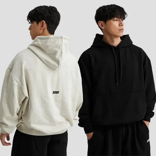 비스트모드 짐웨어 백스몰로고 후드 티셔츠 헬스 오버핏 무지 긴팔 BSMD