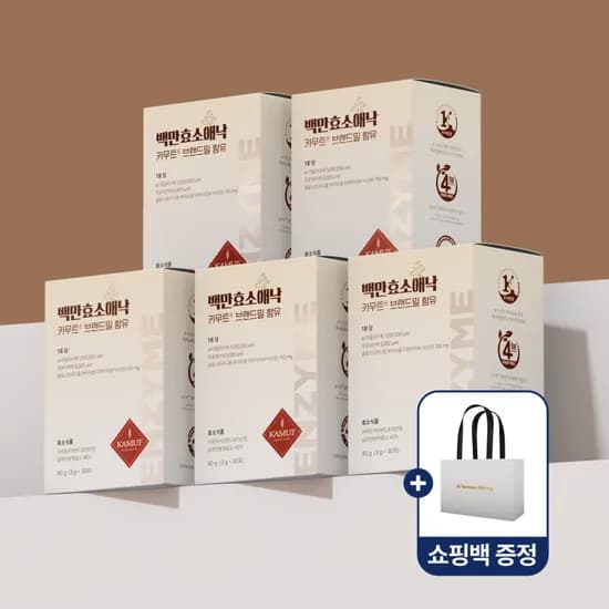 백만효소애낙 카무트 호라산밀 곡물 소화 효소 유산균 발효 카므트 분말 30포 5개