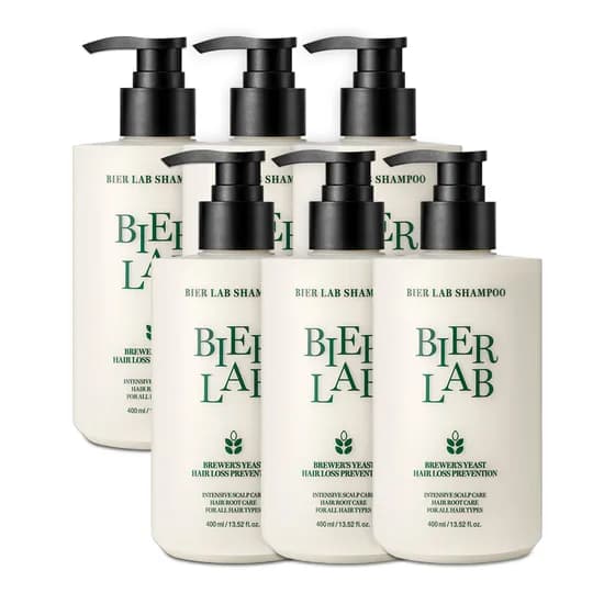 비어랩 독일 맥주효모 탈모샴푸 400ml, 6개