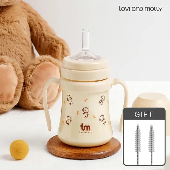 새지 않는 아기 유아 물병 어린이집 이유식 빨대컵 180ml 280ml