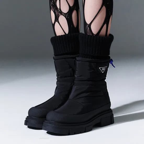 느쉐 무두스 니트 레그워머 방한화 패딩 미들 부츠 4CM NSW609BK 98,400원
