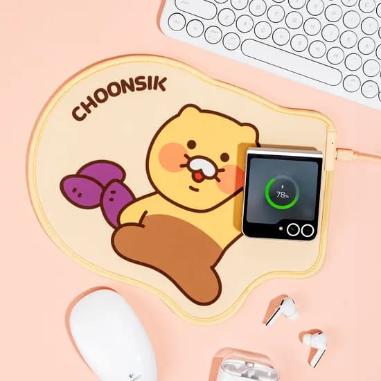 카카오프렌즈 헬로우 춘식 15W 무선 고속 충전 마우스패드 고구마 춘식