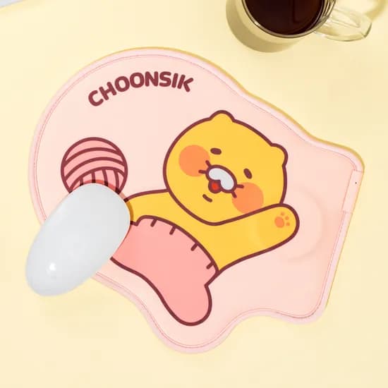 카카오프렌즈 헬로우 춘식 15W 무선 고속 충전 마우스패드 핑크 잠옷 춘식