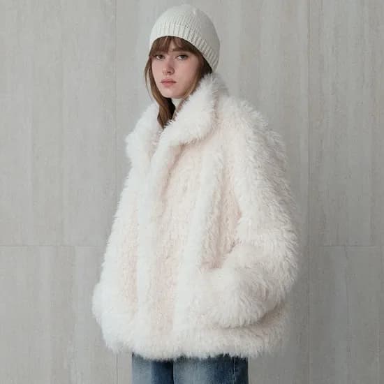 vintage fur half coat ivory 179,100원
